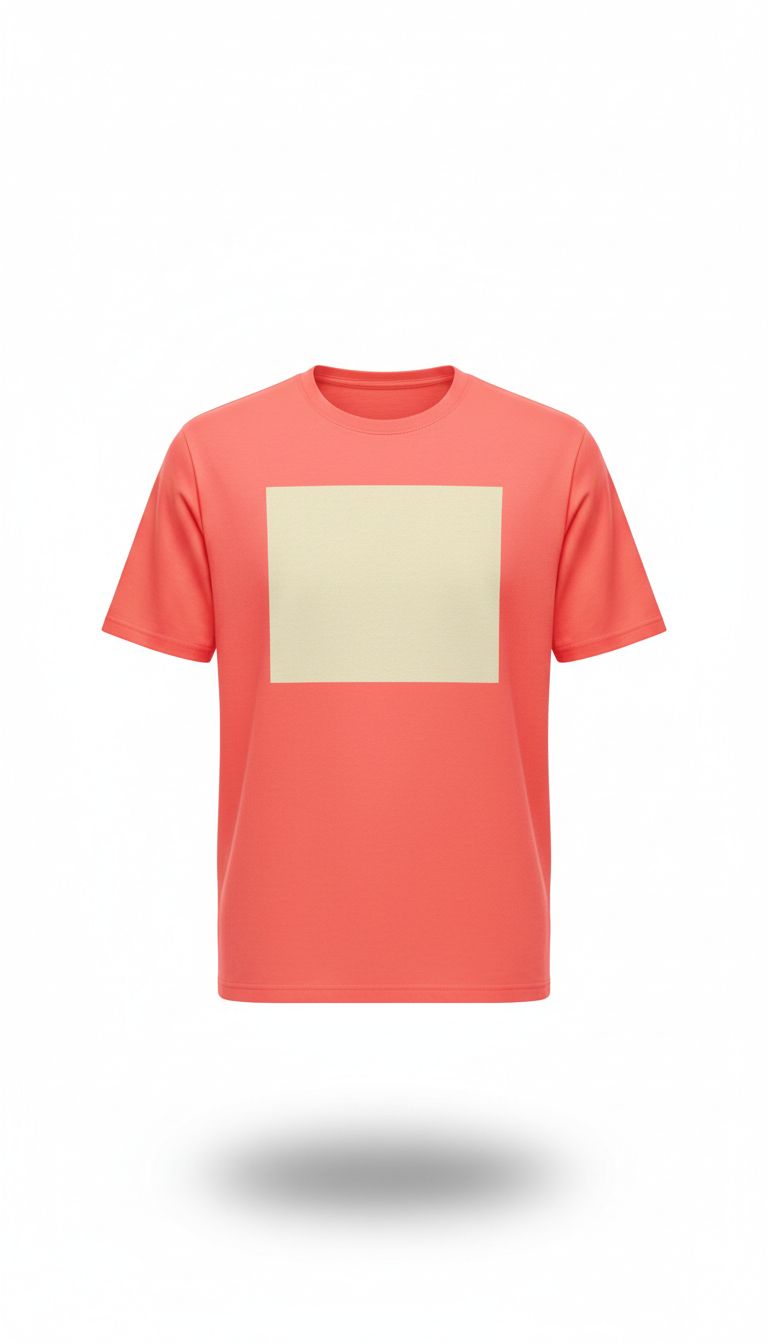 Neon Coral T-shirt With Custom Print Panel