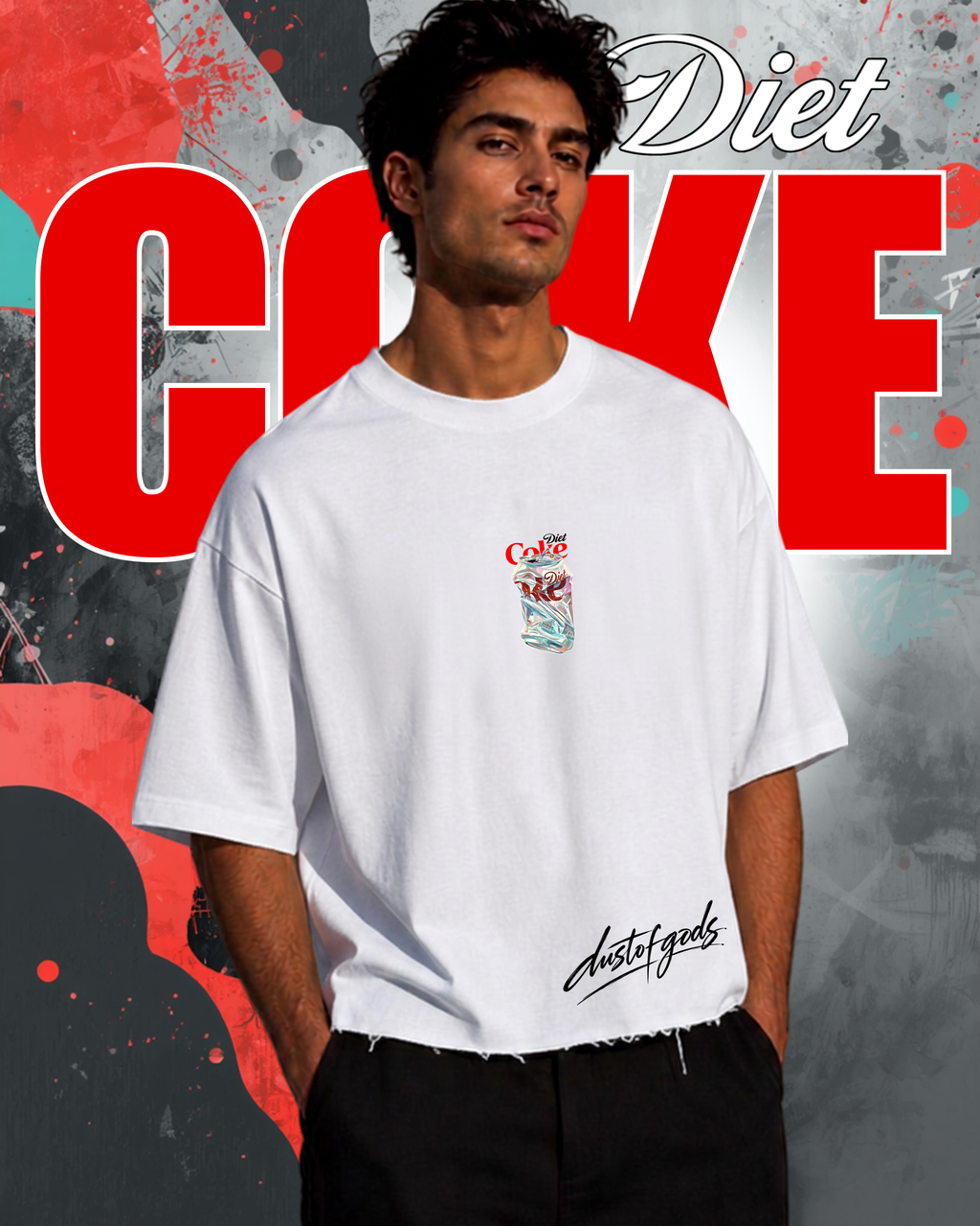 Diet Coke Cropped Boxy Fit Oversized Tee