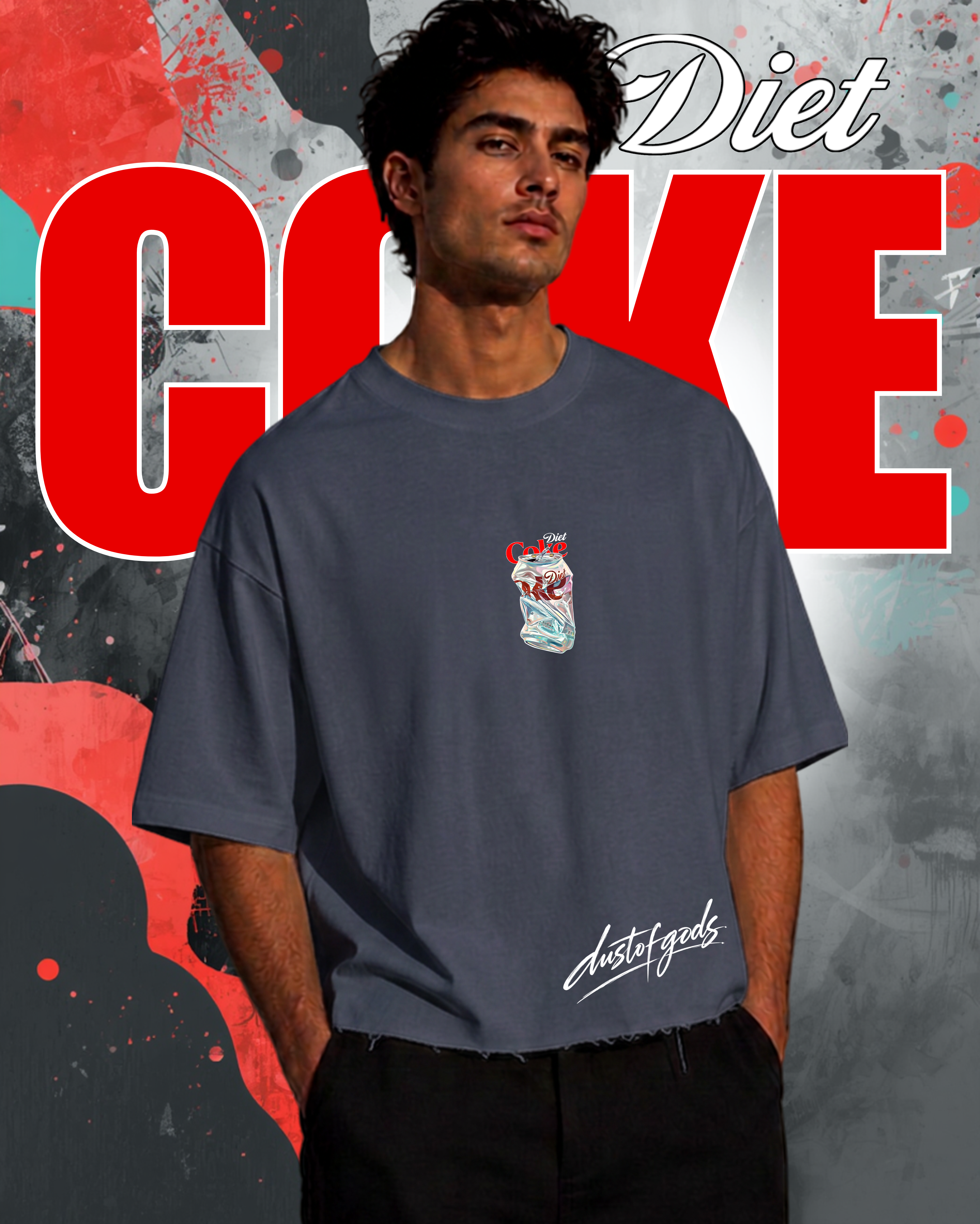 Diet Coke Cropped Boxy Fit Oversized Tee