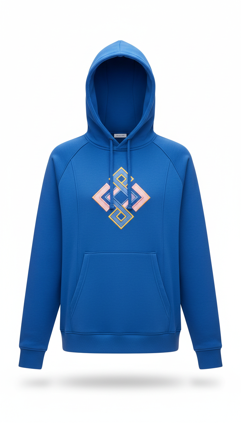 Electric Blue Hoodie With Signature Embroidery