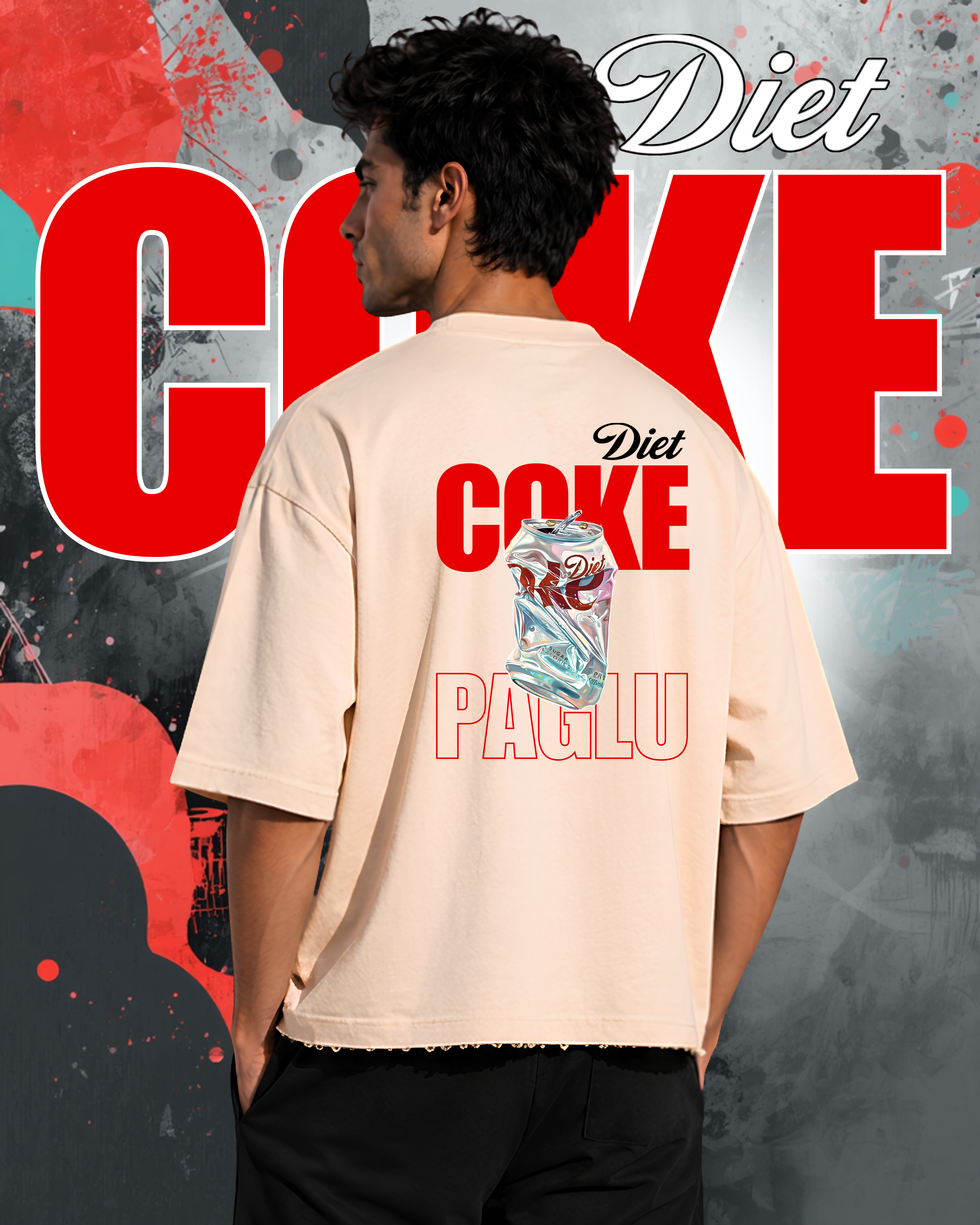 Diet Coke Cropped Boxy Fit Oversized Tee