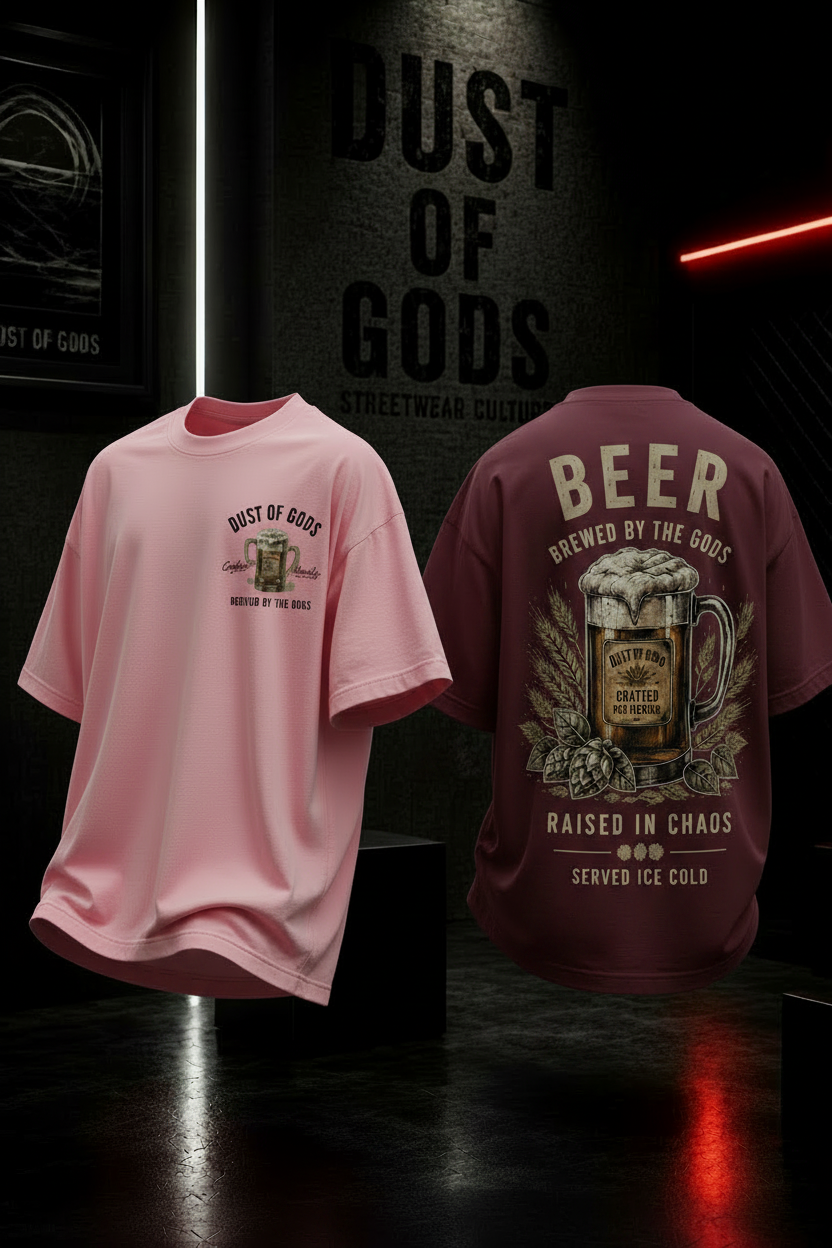 Beer – Brewed By The Gods - Heavyweight Oversized Tee