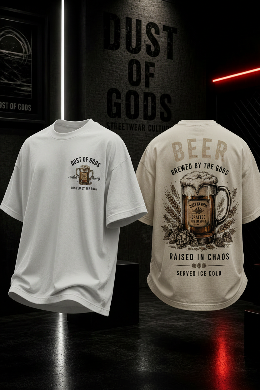 Beer – Brewed By The Gods - Heavyweight Oversized Tee