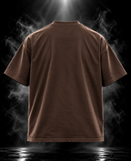 Blame Margs brown boxy fit unisex T-shirt back view
