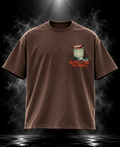 Blame Margs brown boxy fit unisex T-shirt with margarita graphic and chest text