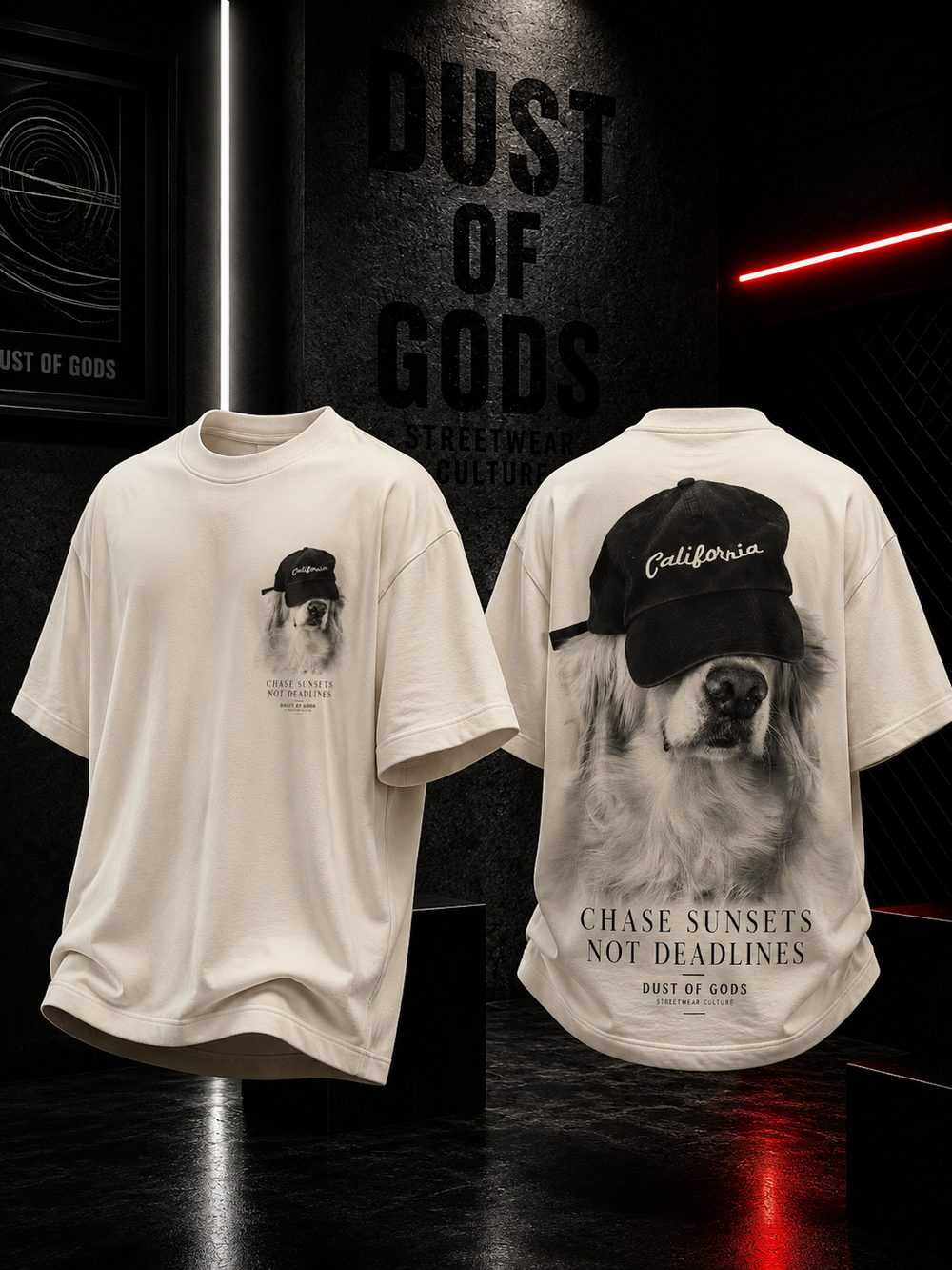 Chase Sunsets Not Deadlines Off White Heavyweight Oversized Tee product image