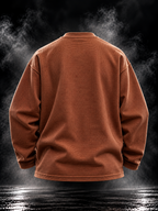 Dust of Gods Originals brown waffle knit oversized unisex full sleeve tshirt back view