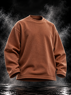 Dust of Gods Originals brown waffle knit oversized unisex full sleeve tshirt front view