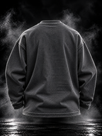 DUST OF GODS Originals acidwash waffle knit oversized unisex full-sleeve t-shirt back