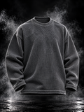 DUST OF GODS Originals acidwash waffle knit oversized unisex full-sleeve t-shirt front