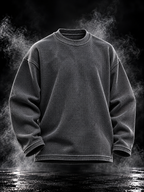 DUST OF GODS Originals acidwash waffle knit oversized unisex full-sleeve t-shirt front