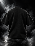 DUST OF GODS Originals black waffle boxy unisex T-shirt back view