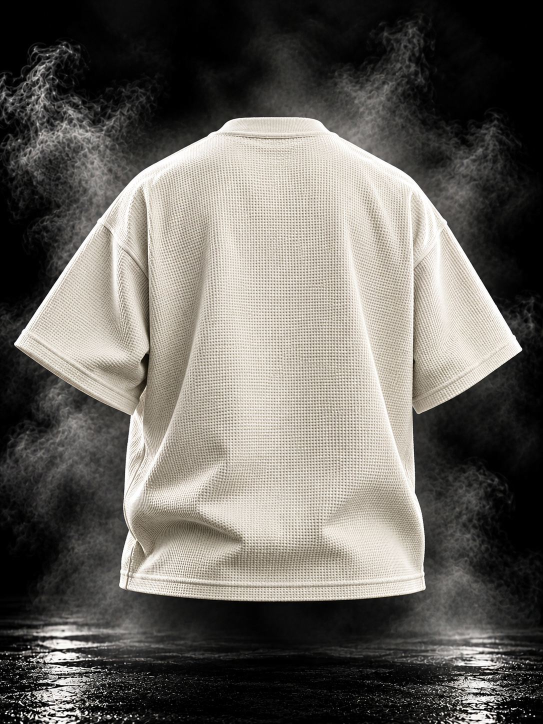 DUST OF GODS Originals off-white waffle boxy fit unisex t-shirt back