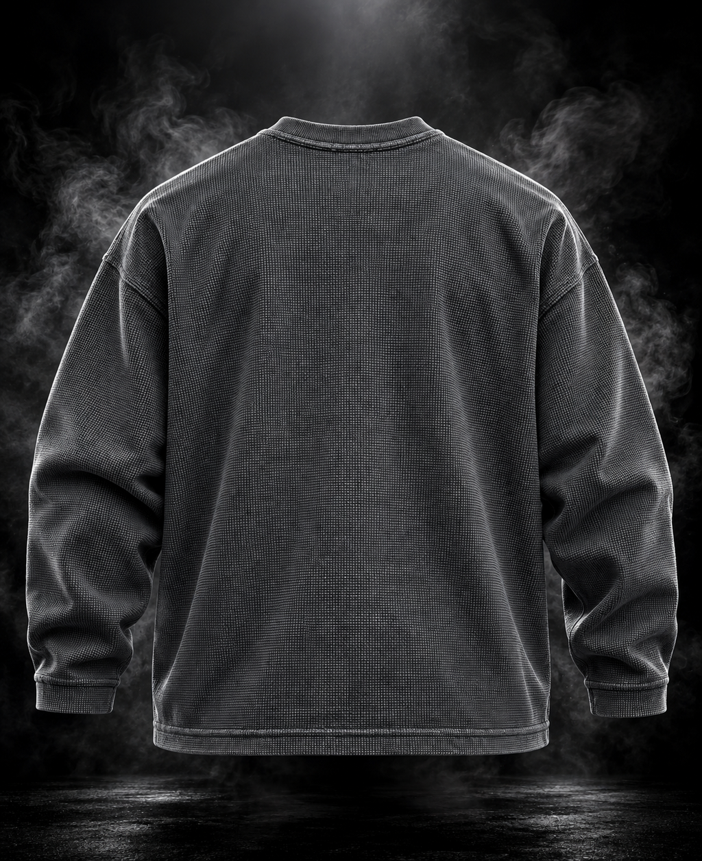 DUSTOFGODS Originals washed charcoal textured full-sleeve crewneck back view