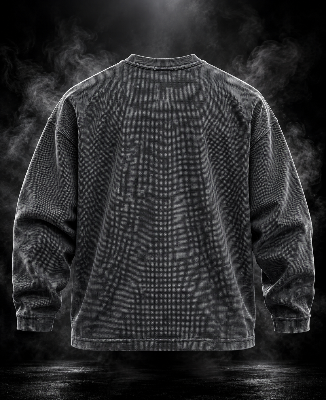 DUSTOFGODS Originals washed charcoal textured full-sleeve crewneck back view