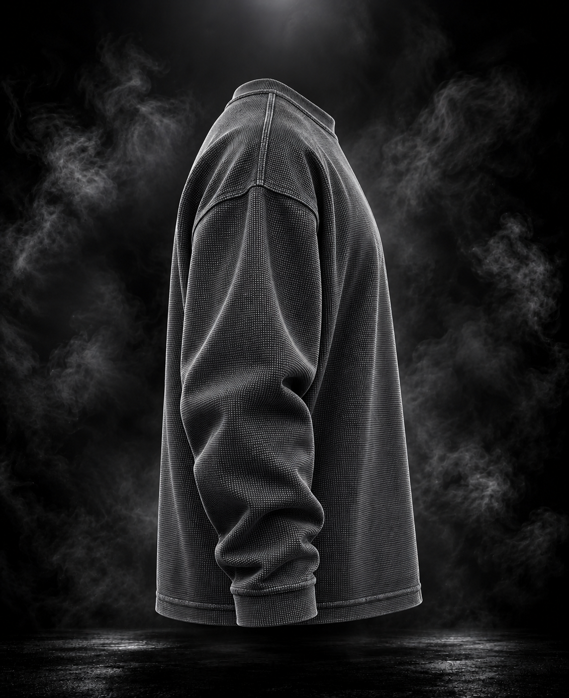 DUSTOFGODS Originals washed charcoal textured full-sleeve crewneck side profile