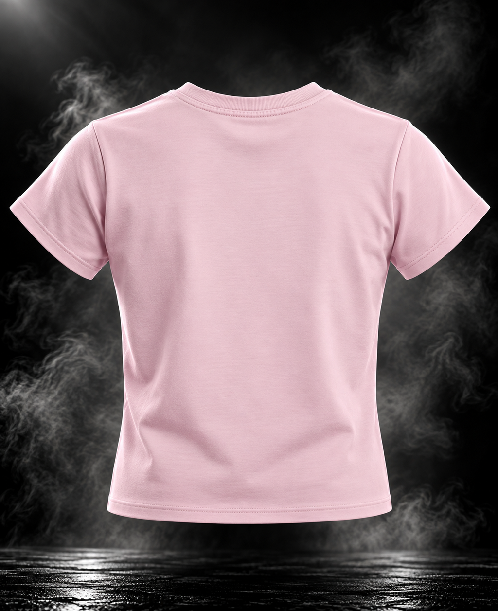 Faaahhhh baby pink fitted baby tee back view