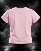 Faaahhhh baby pink fitted baby tee back view