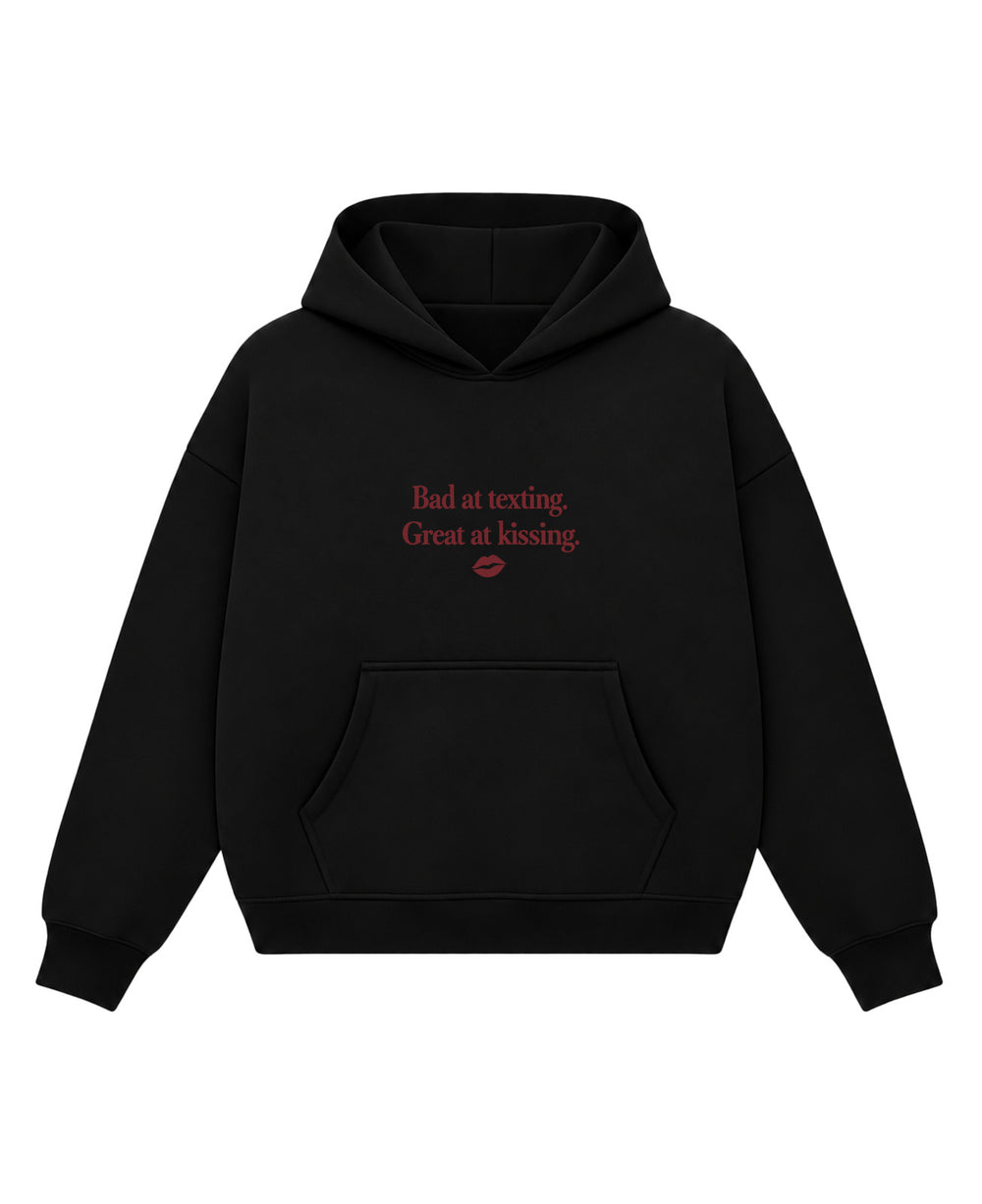 Black Boxy Hoodie Front Design