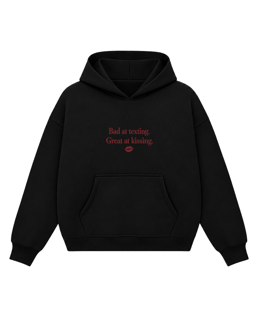 Black Boxy Hoodie Front Design