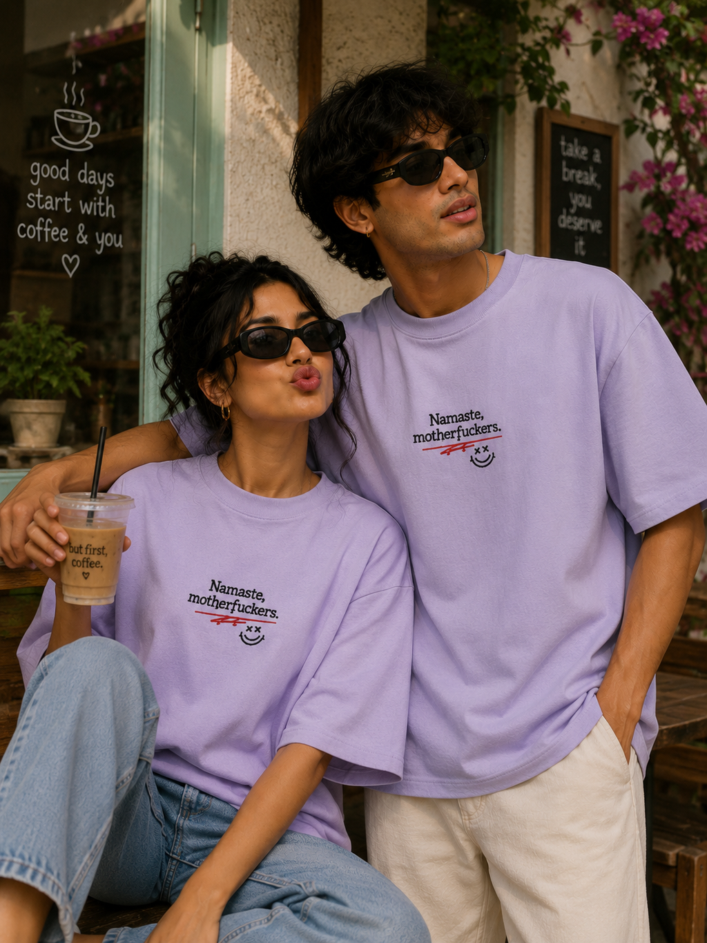 Namaste, Motherf*ckers | Embroidered Statement Oversized Heavyweight Tee
