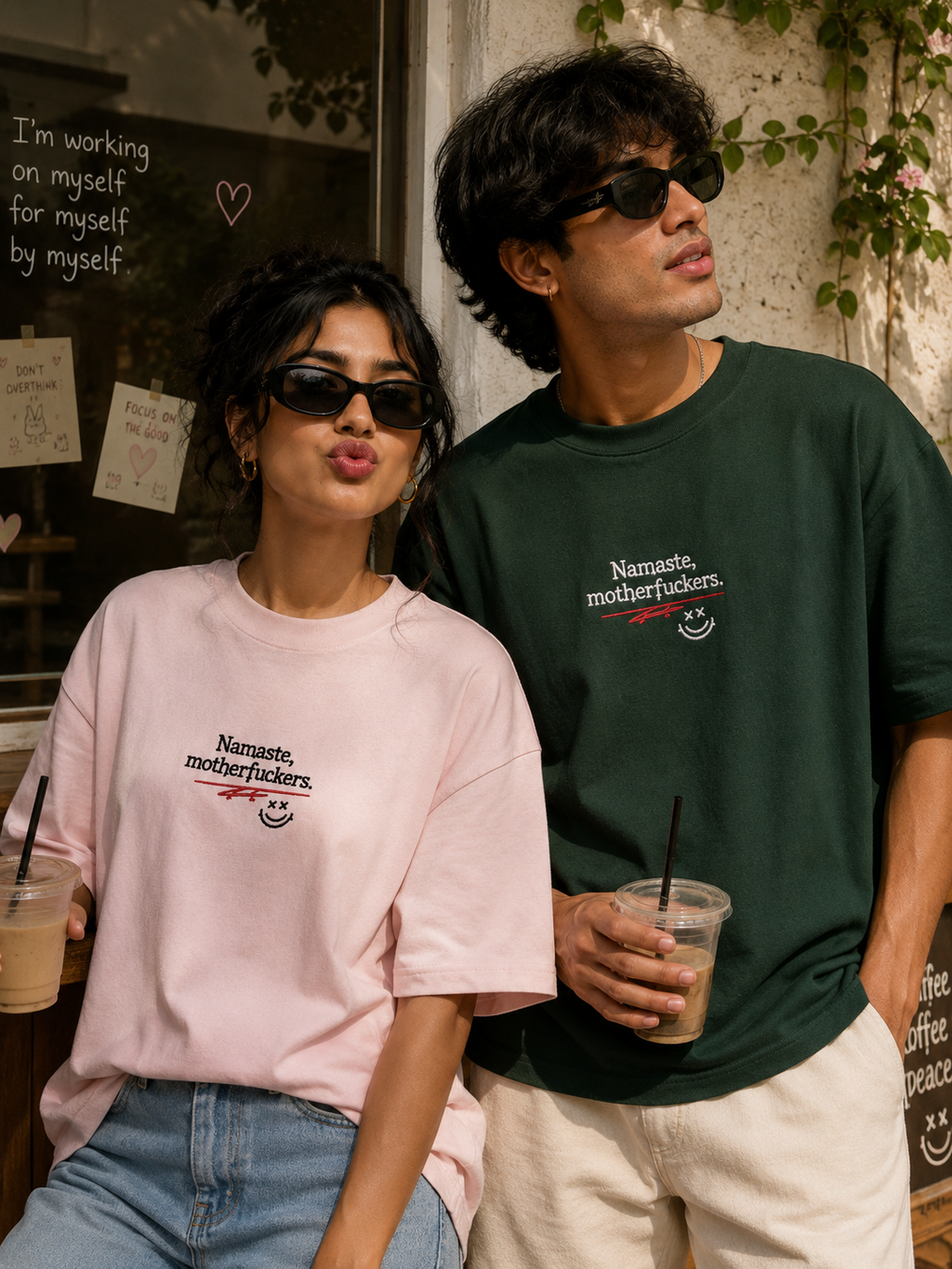 Namaste, Motherf*ckers | Embroidered Statement Oversized Heavyweight Tee