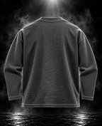 Originals acid wash charcoal oversized waffle unisex long sleeve T-shirt back