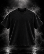 DUST OF GODS Originals black boxy fit unisex T-shirt front view