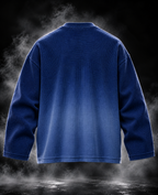 DUST OF GODS Originals blue waffle knit oversized T-shirt front detail