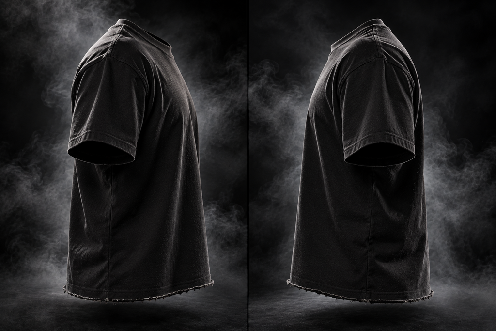 Originals black boxy fit unisex Tshirt side detail view