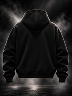 Originals boxy fit unisex black hoodie back view