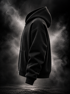 Originals boxy fit unisex black hoodie side profile product detail