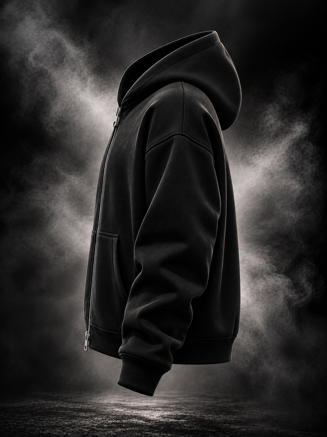 Originals boxy fit unisex black hoodie side profile product detail