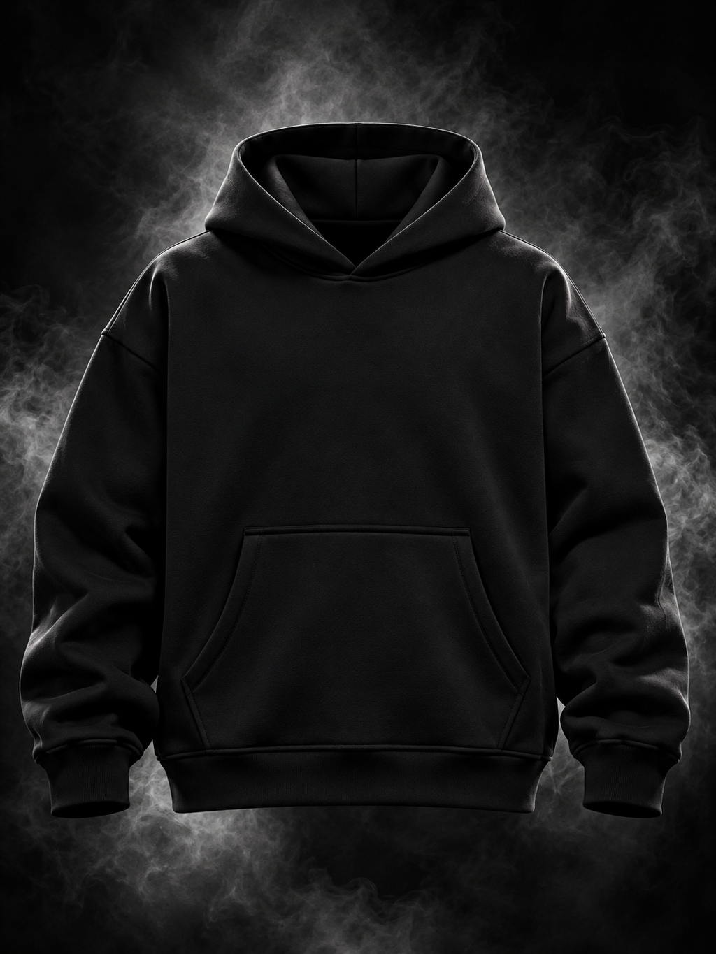 Originals Boxy Fit Unisex Black Hoodie front view