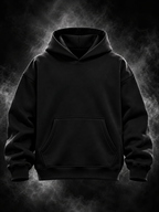 Originals Boxy Fit Unisex Black Hoodie front view