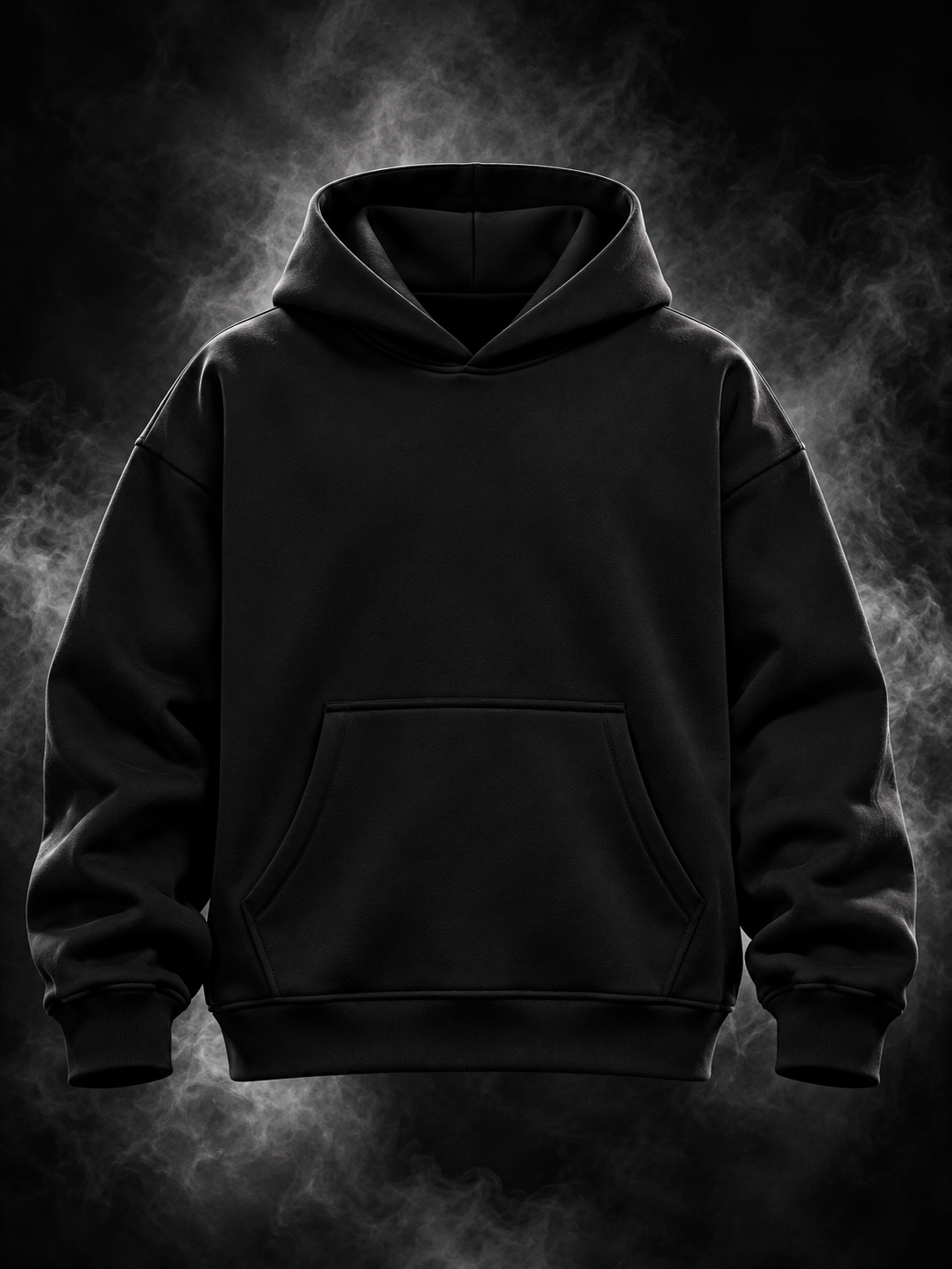 Originals Boxy Fit Unisex Black Hoodie front view
