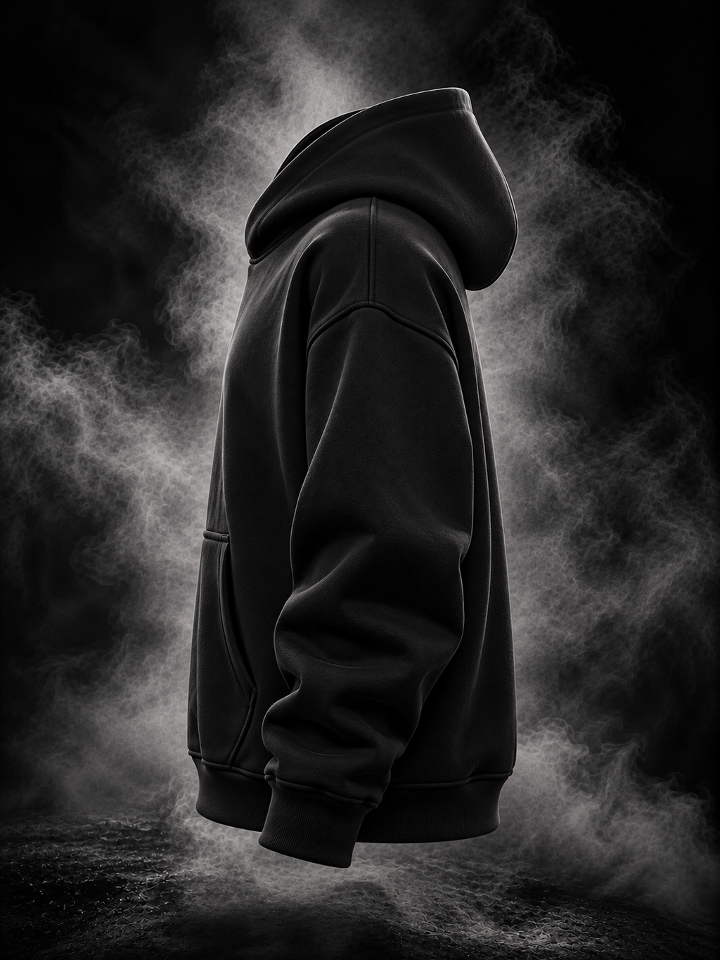 Originals Boxy Fit Unisex Black Hoodie side view