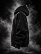 Originals Boxy Fit Unisex Black Hoodie side view