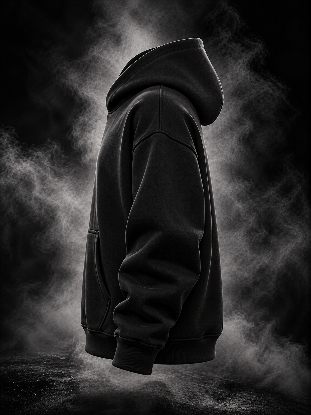 Originals Boxy Fit Unisex Black Hoodie side view