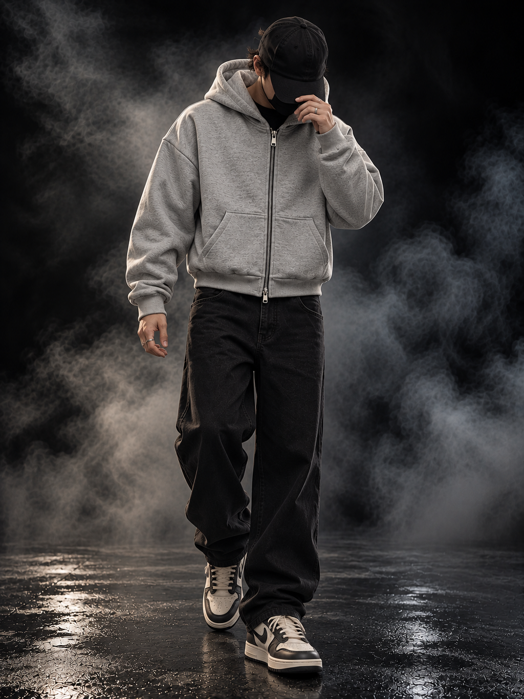 Originals Boxy Fit Unisex Grey Hoodie back product