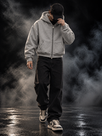 Originals Boxy Fit Unisex Grey Hoodie back product