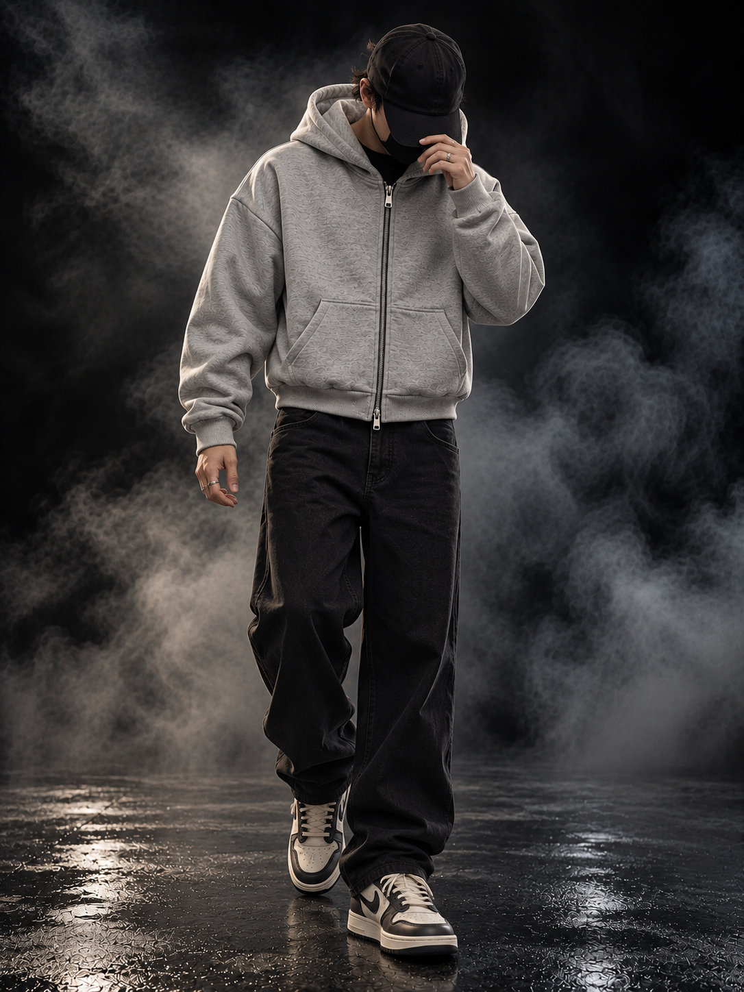 Originals Boxy Fit Unisex Grey Hoodie back product