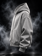 Originals Boxy Fit Unisex Grey Hoodie side detail