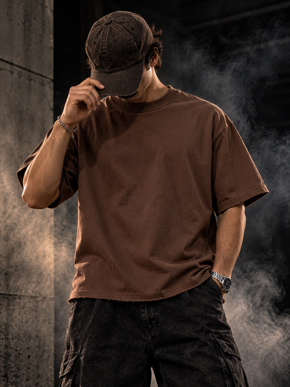 DUST OF GODS Originals brown boxy fit unisex T-shirt lifestyle