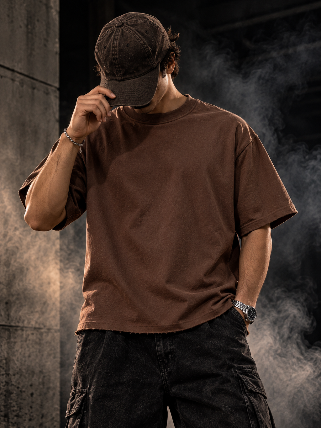 DUST OF GODS Originals brown boxy fit unisex T-shirt lifestyle
