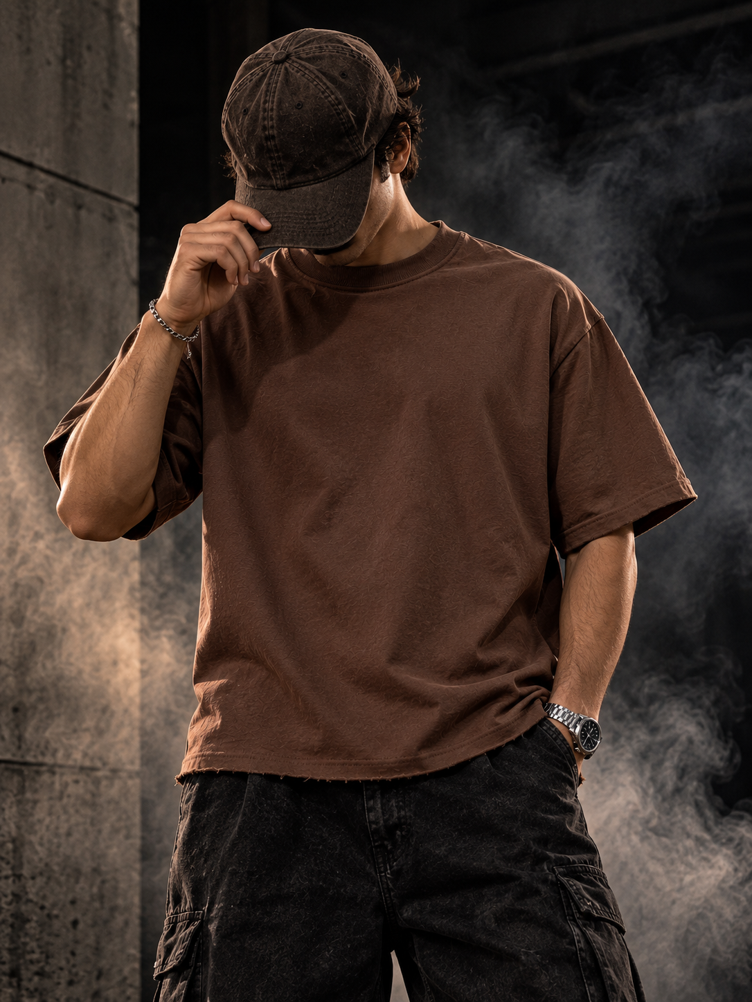 DUST OF GODS Originals brown boxy fit unisex T-shirt lifestyle