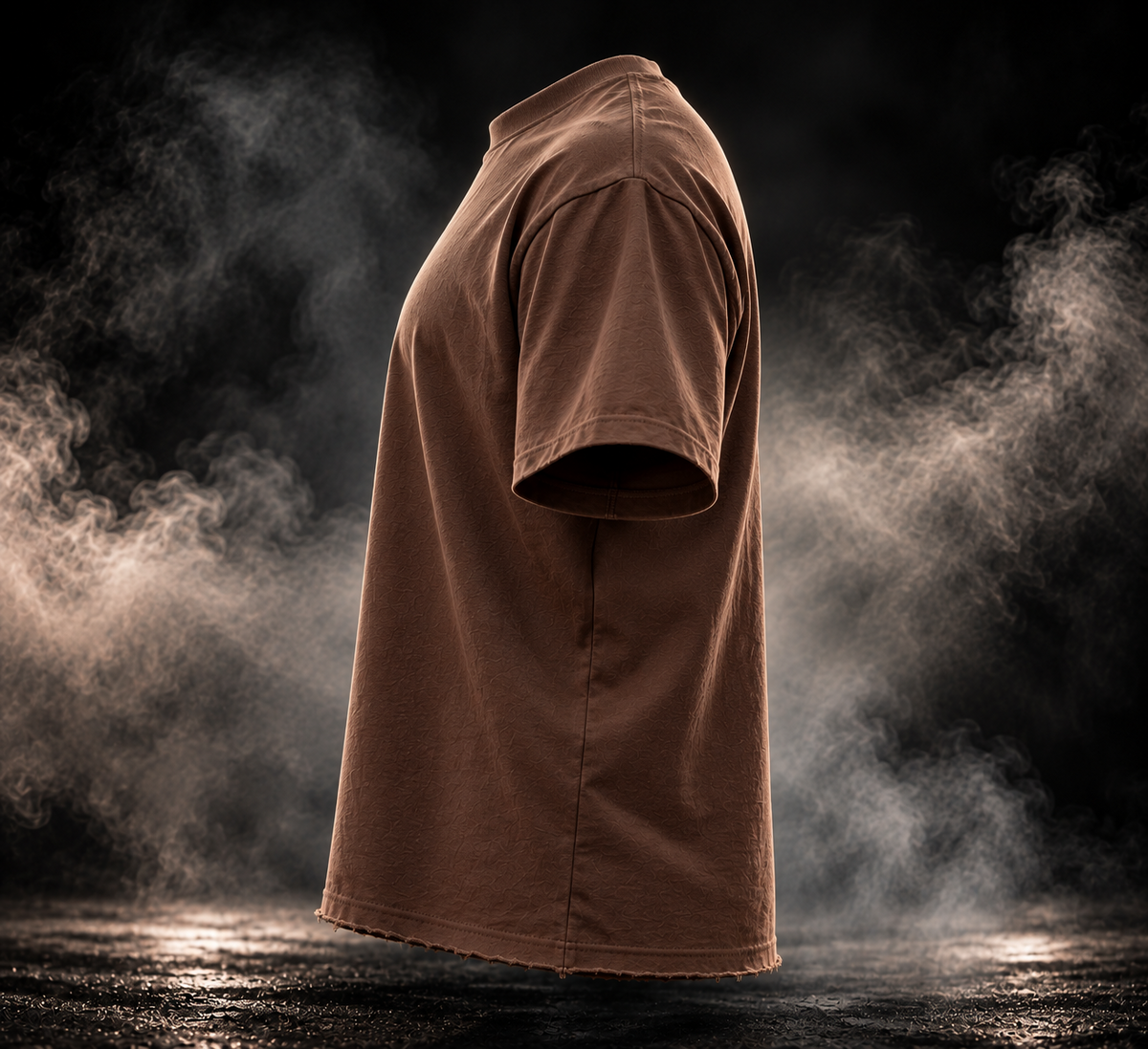 DUST OF GODS Originals brown boxy fit unisex T-shirt side view
