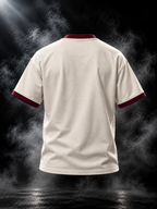 Originals Contrast Rib Off White and Maroon Ringer T-shirt back