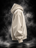 DUSTOFGODS Originals creamy boxy unisex hoodie side view