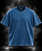 DUST OF GODS Originals Denim blue boxy fit unisex T-shirt front view